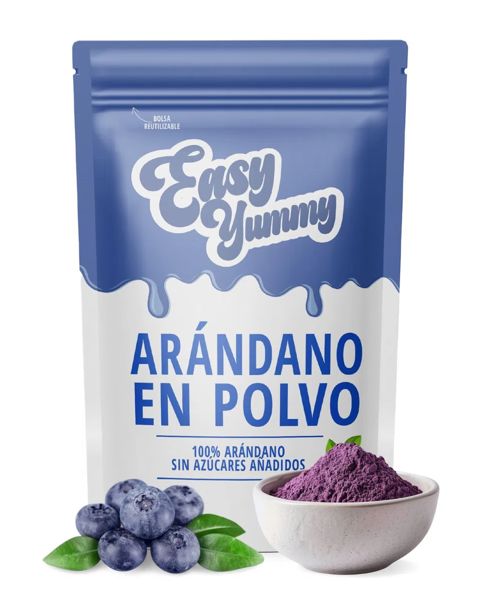 EASY YUMMY - Arándano en Polvo, 100% Arándano silvestre en polvo, sin azúcar añadido (250g)