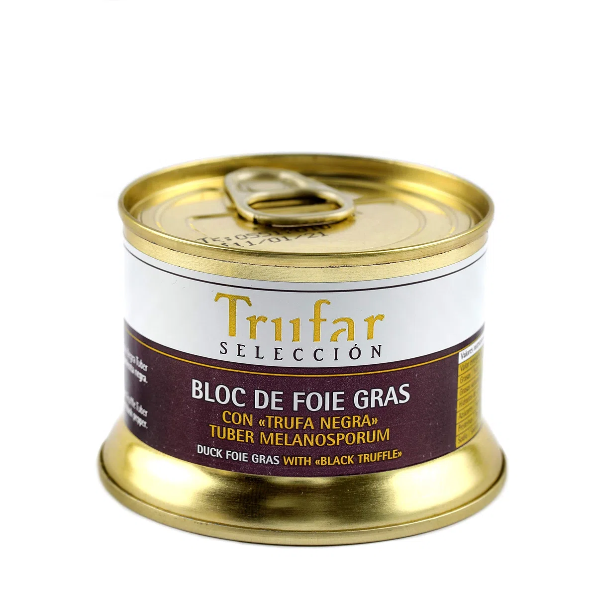 Trufar Selección - Bloc de Foie Gras de Pato con Trufa Negra Tuber Melanosporum de Teruel - Libre de aditivos - 130g - Calidad Gourmet