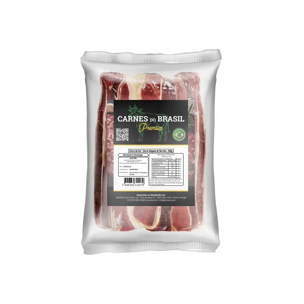Carne solar - carne salada de toro - 500gr Center Carnes Carne de Sol Salgada de Novilho - 500g