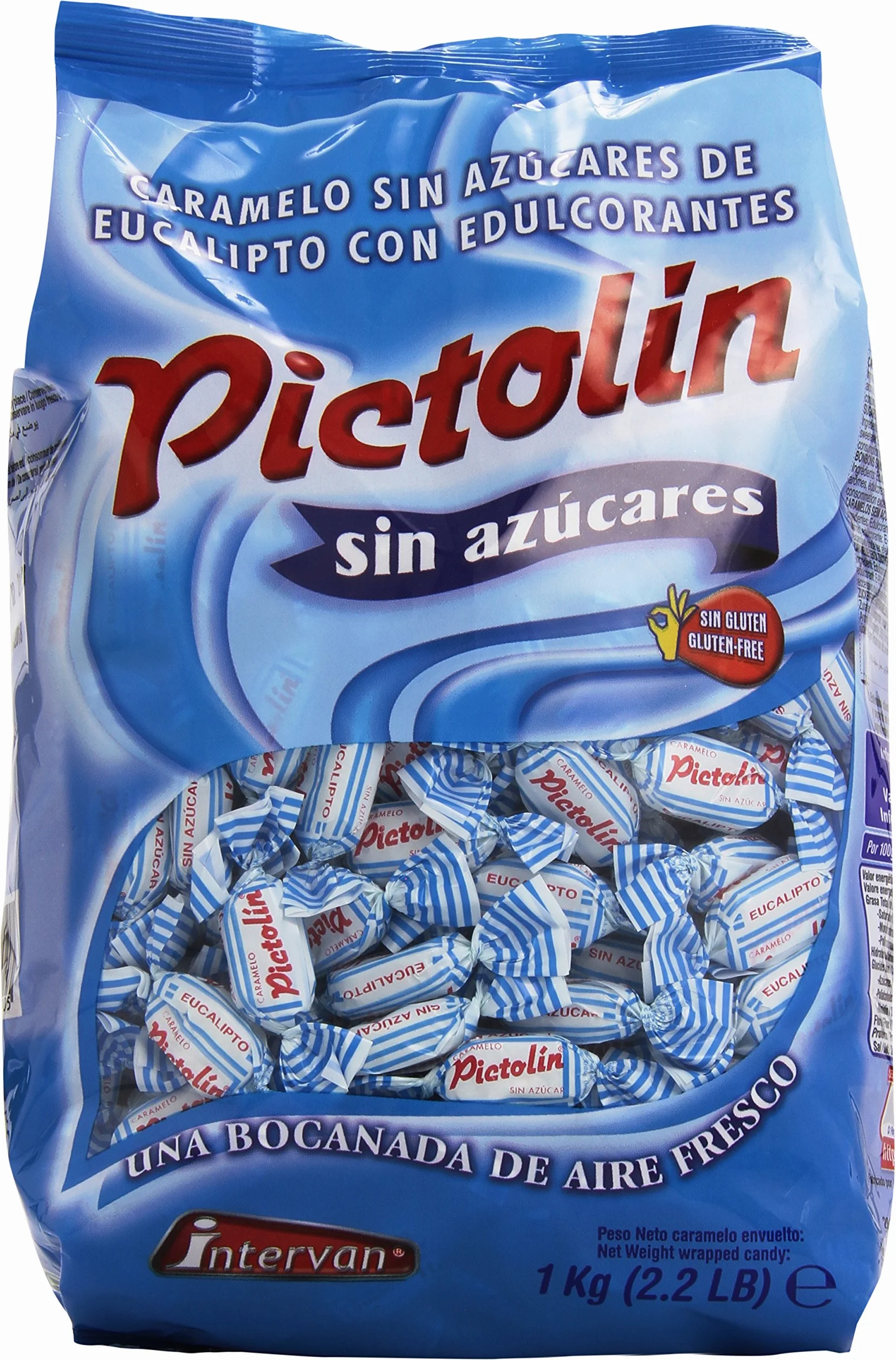 Intervan Pictolin - Caramelos sin azúcares de eucalipto con edulcorantes , 1 kg