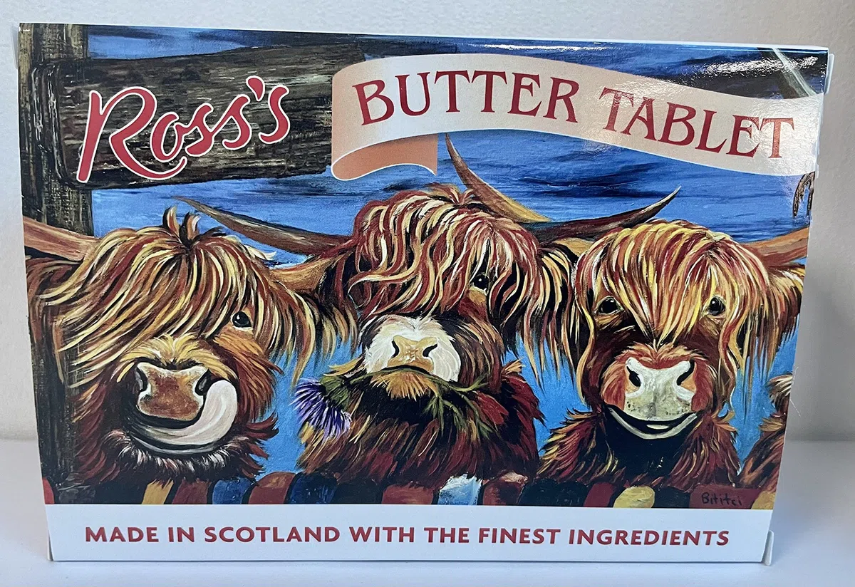 Ross's Highland - Caja de regalo para tableta de mantequilla de vaca (150 g)