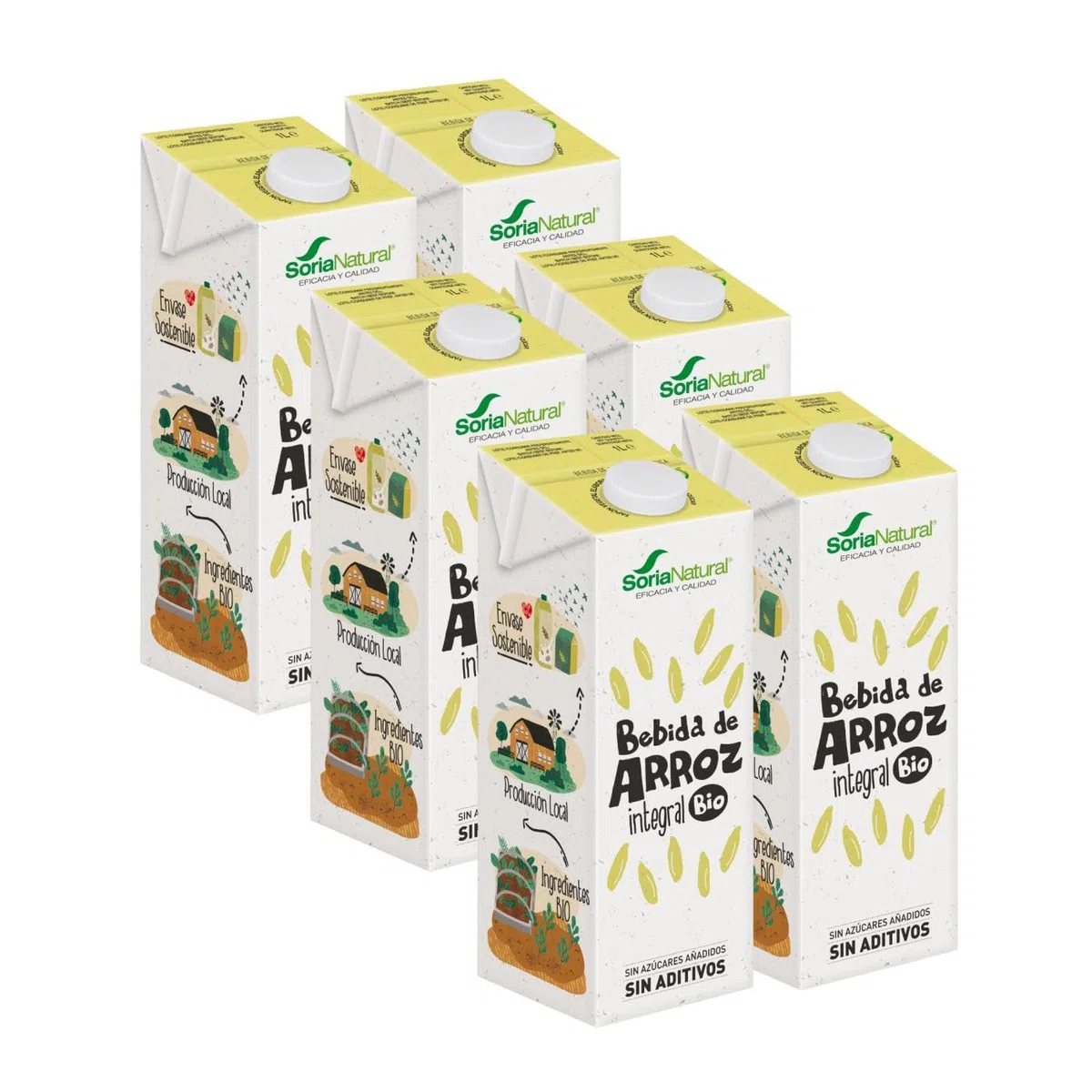 Pack bebida de arroz integral Bio 6 unidades de 1L