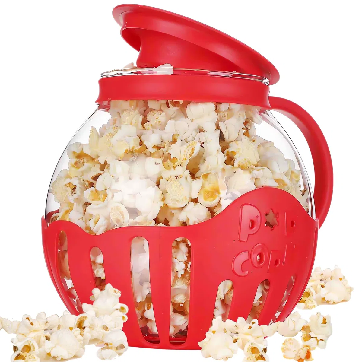 Palomitero Microondas,Palomitero, Recipiente Cristal, Tapa de 3 en 1, Popcorn Maker, Aperitivo Saludable, No Requiere Aceite ni Mantequilla, Apto para Lavavajillas Perfecto para Fiestas