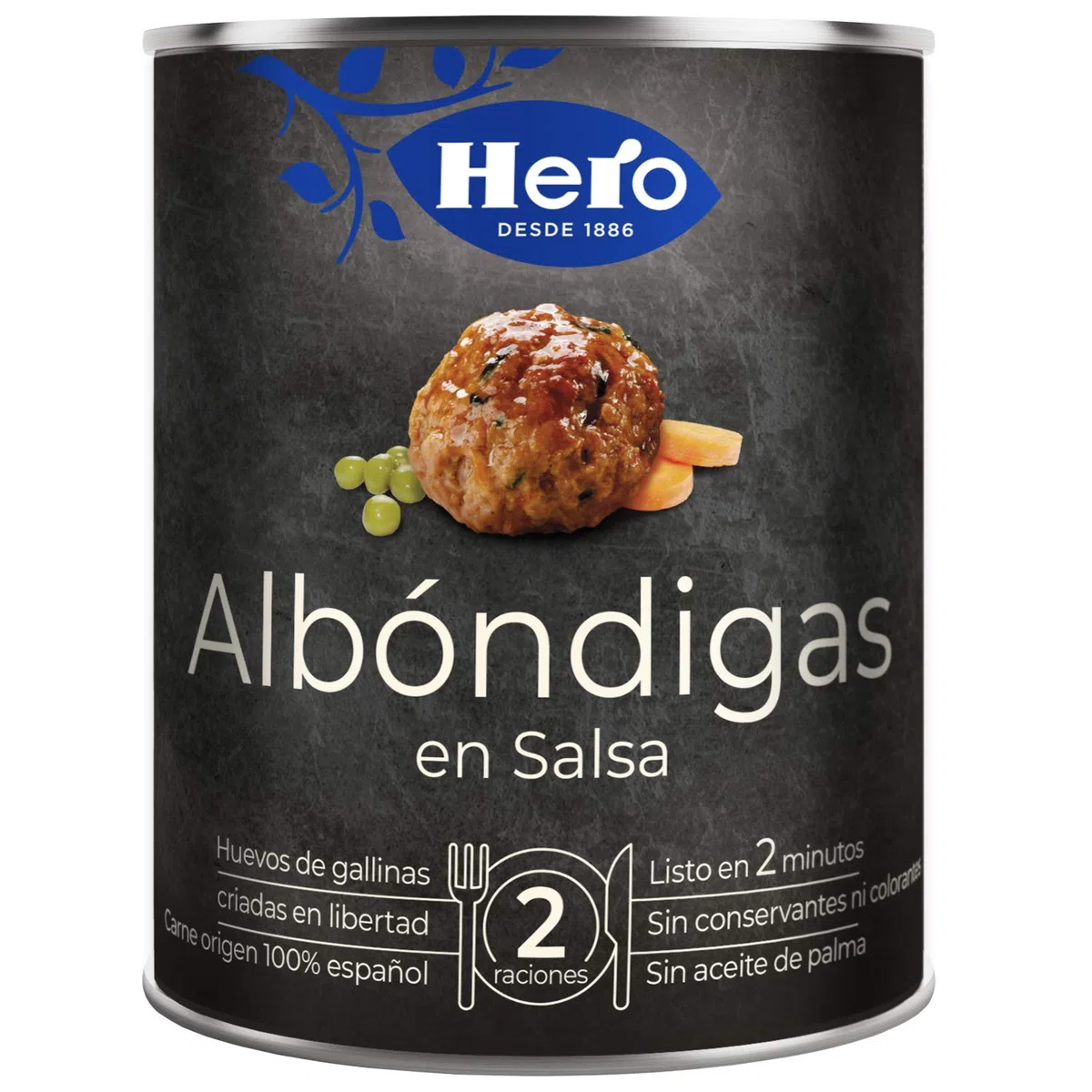 Hero Platos Preparados Albóndigas en Salsa de Guisantes - Pack de 4 x 430 g, 1720 gramo, 4