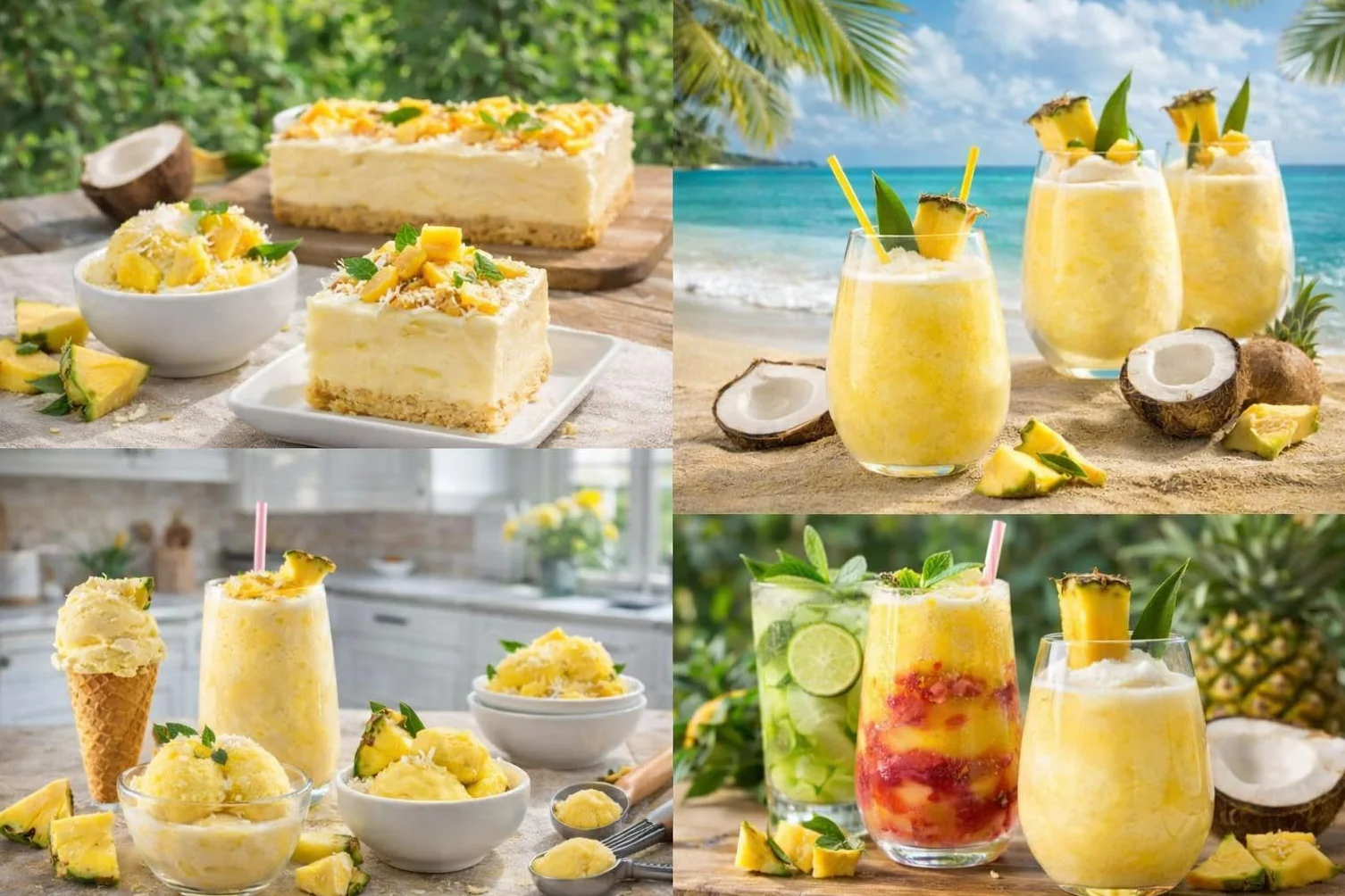 Premium Mix Piña Colada 1 kg – Puré de Piña y Coco Natural sin Conservantes – Base para Cócteles, Smoothies, Helados, Postres y Repostería – Ready-to-Use