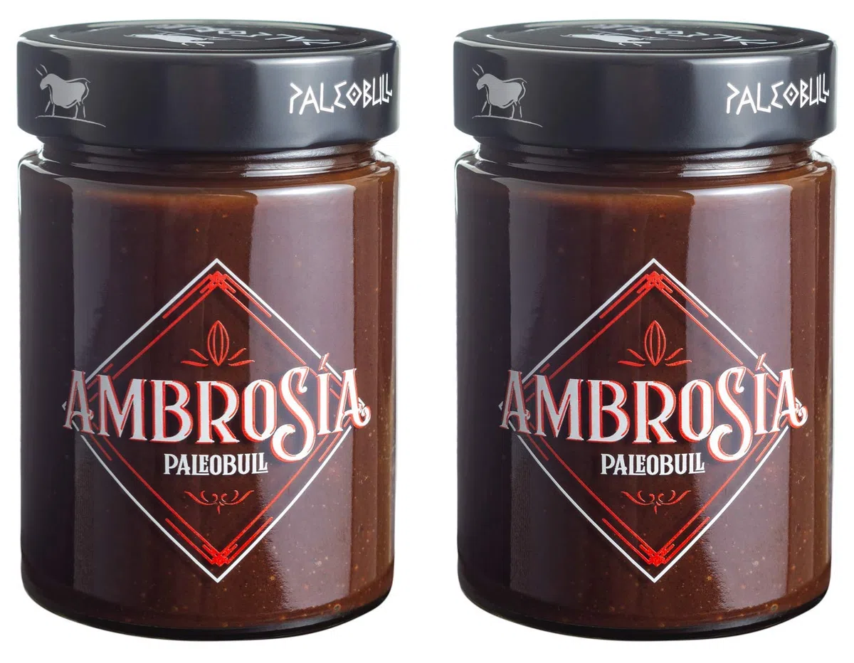 Crema de Cacao y Avellanas Saludable Ambrosía - Sin Azúcar Añadido, Sin Edulcorantes, Sin Aceite de Palma, Sin Aceite de Girasol, Con AOVE y Más del 25% de Avellanas - Pack 2x300 g