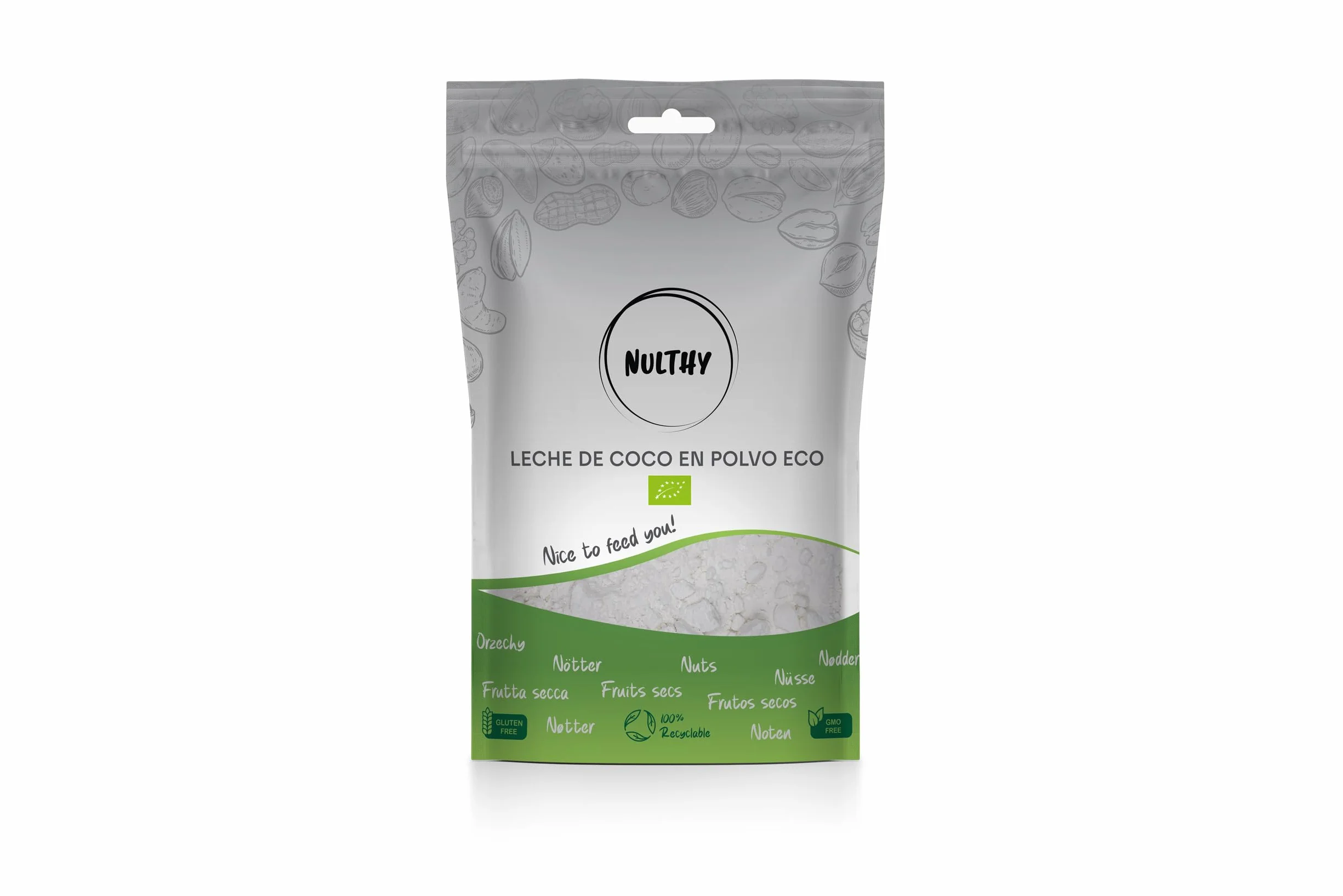 NULTHY 500g - Leche de Coco en Polvo BIO, Bebida Vegetal Soluble, Sabor Suave, Ideal para Batidos y Curry, Vegano