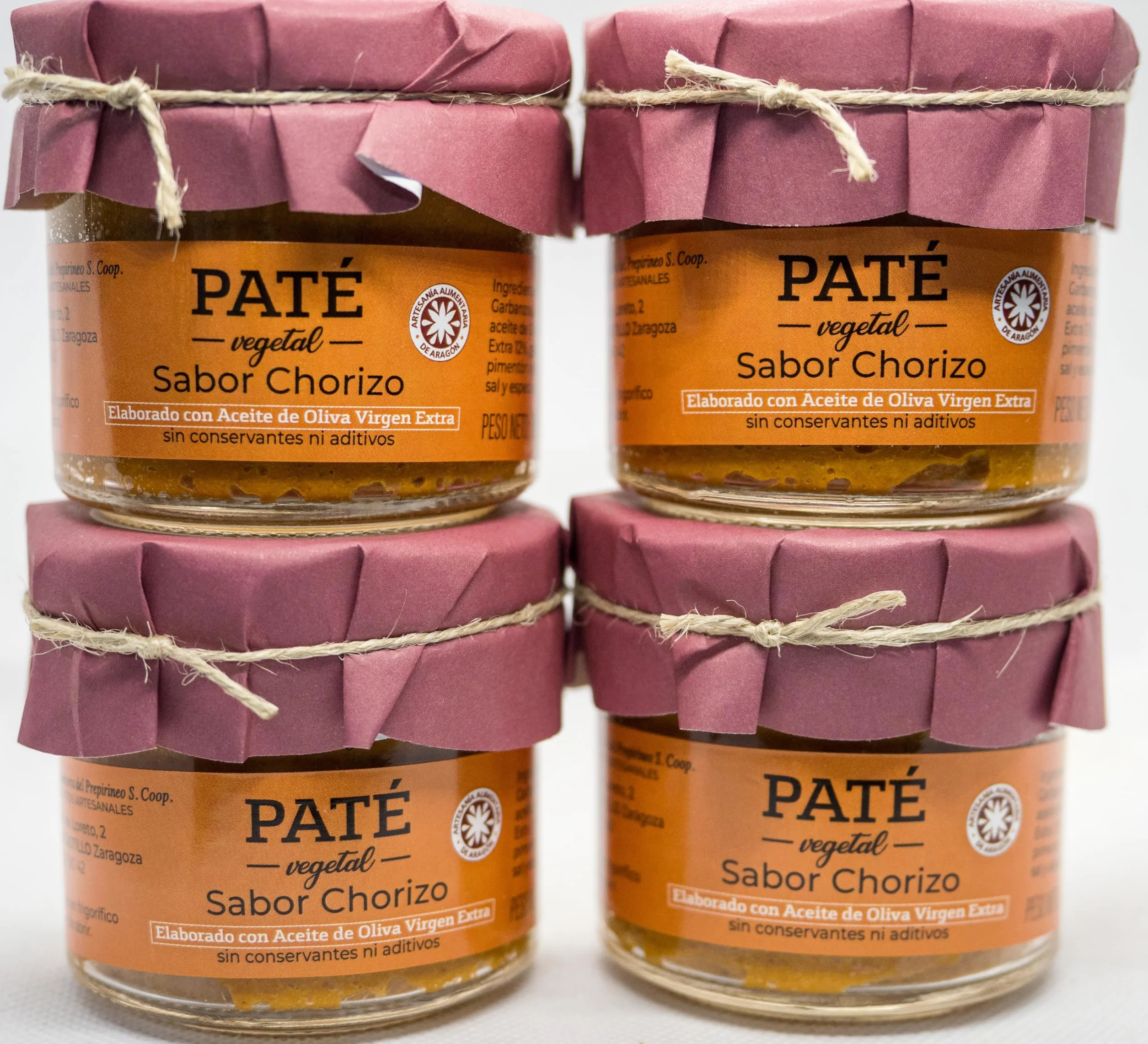 Paté Vegetal Sabor Chorizo (Pack 4x115g) Alternativa Saludable- Con AOVE y Proteína de Garbanzo - Vegano, Gourmet - Sin Aditivos