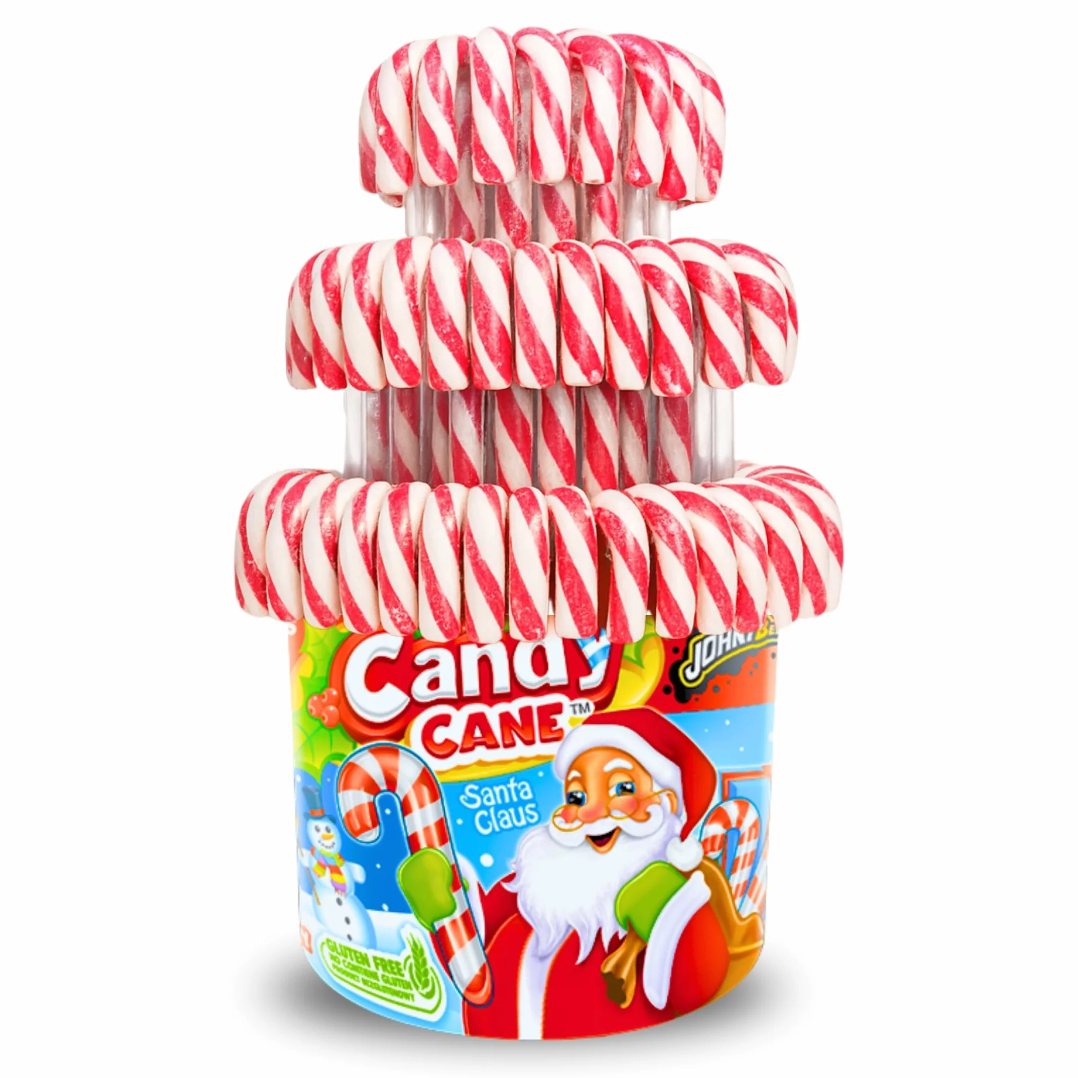 Candy Cane Bastones Navideños 100 uds x 12 g Sabor Fresa y Multicolor Dulces de Navidad