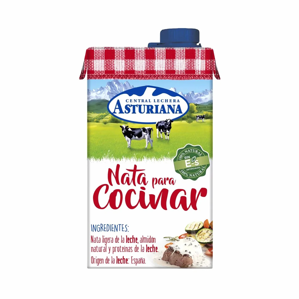 Productos Refrigerados - Nata Líquida Central Lechera Asturiana para Cocinar y Montar (200ml, 500ml, 1L) Tradicional, Sin Lactosa y Sin Gluten (1 CAJA, Nata para Cocinar 500ml)