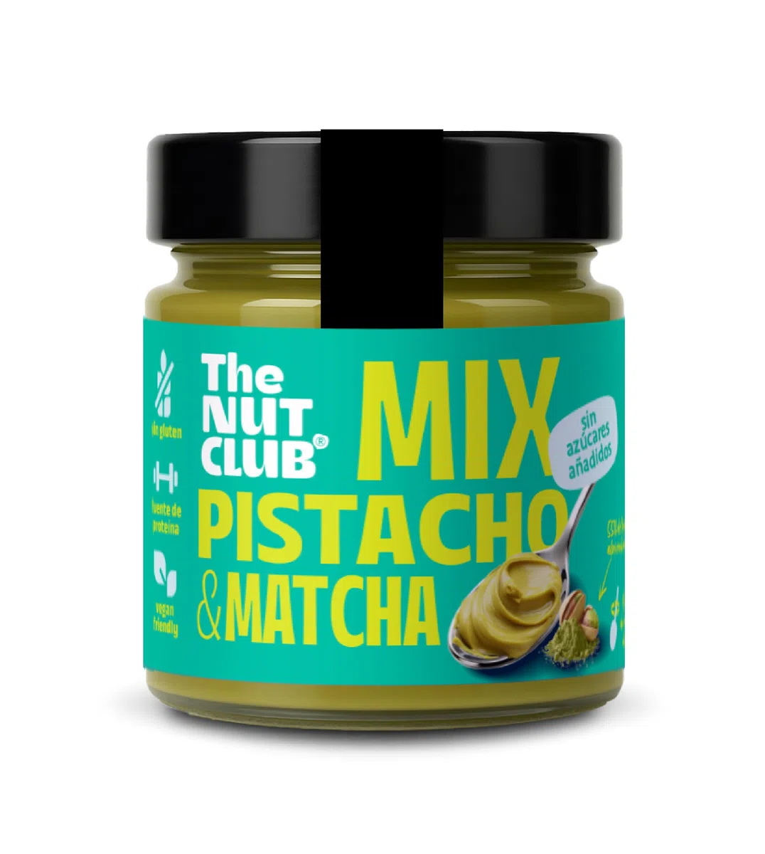 The Nut Club Crema de Pistacho y Matcha 200g 100% Natural, Vegana, Sin Azúcares Añadidos, Sin Gluten, Sabor Intenso y Textura Cremosa, Ideal para Untar, Desayunos, Recetas y Postres