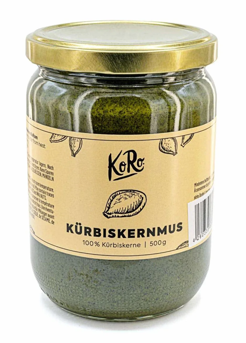 KoRo - Crema de semillas de calabaza 500 g - Crema vegana de frutos secos agradablemente dulce, elaborada con 100% de semillas de calabaza sin aditivos