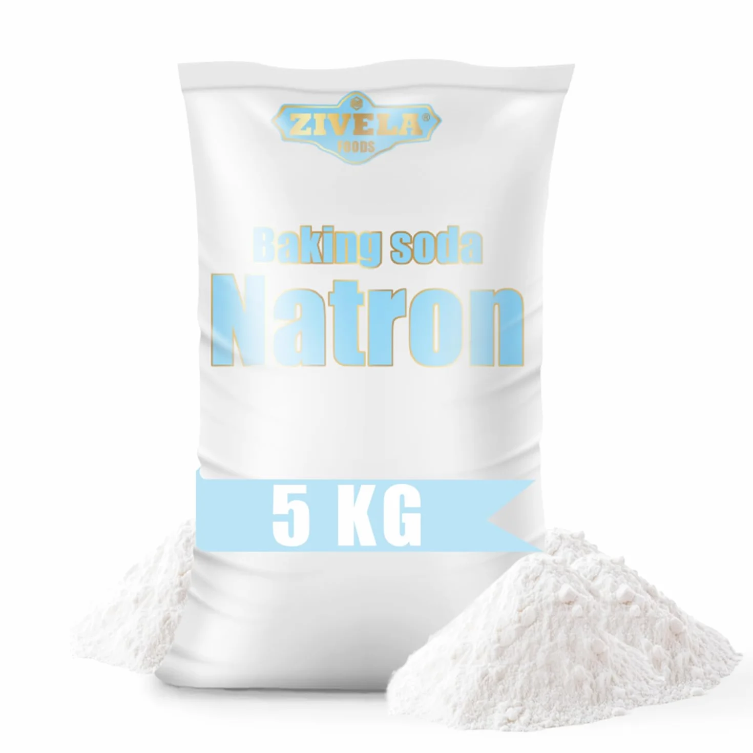 Polvo de bicarbonato sódico, Soda de hornear 5 kg | Bicarbonato sódico, sal de sodio | 5000 g de bicarbonato E500 100% puro, calidad alimentaria