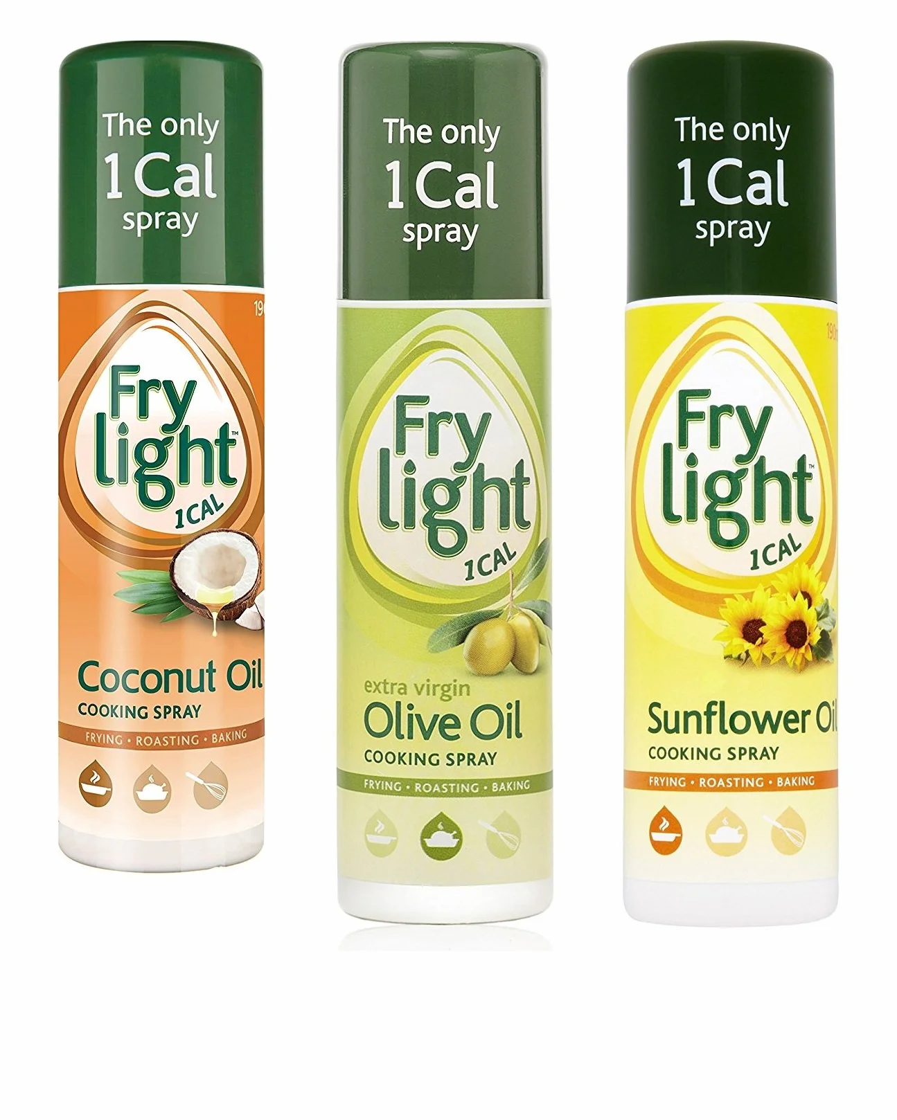Frylight Aceite de cocina Spray 190ml Triple Pack Aceite de oliva Coconut Sunflower
