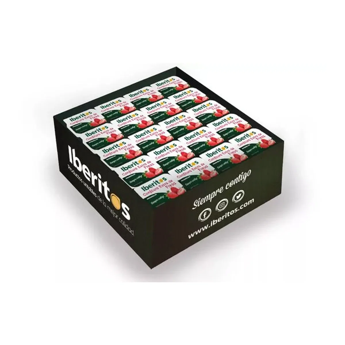Deliex. 96 Monodosis de mermelada en porciones de 20 gr. Confitura de fruta para untar, ideal para desayunos y hostelería, bares y restaurantes. (Fresa)