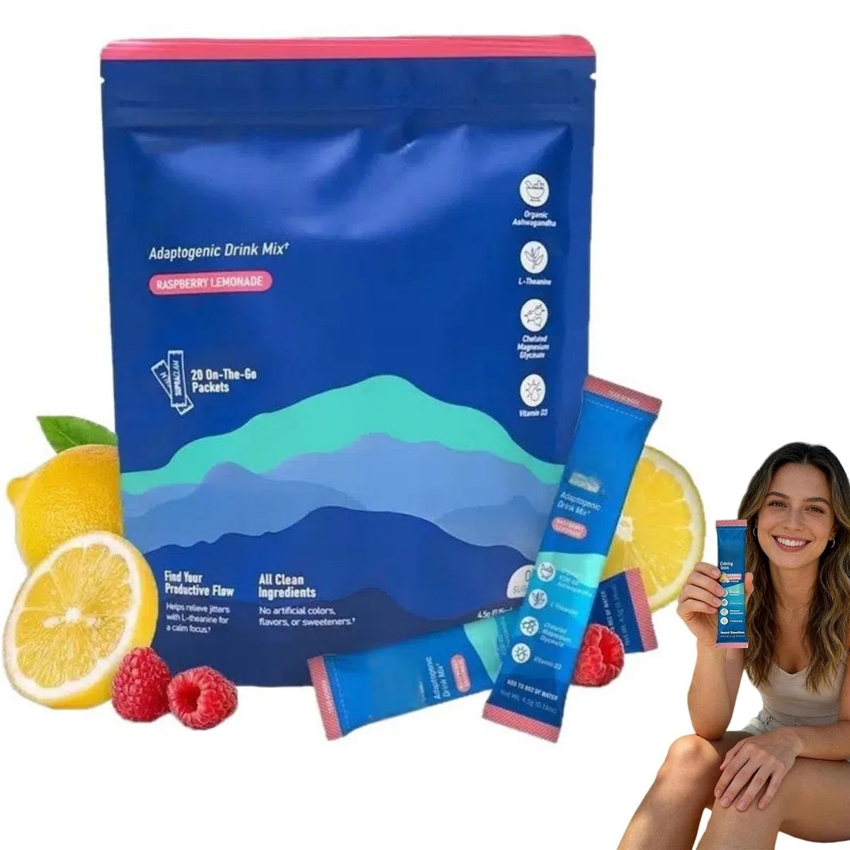 20/40 Super Calm, aumentar la concentración, Artículos Super Cortisol Drink Blend Packets, polvo natural de cortisol para bajar el cortisol, Relajación y Concentración y Sleep (1)