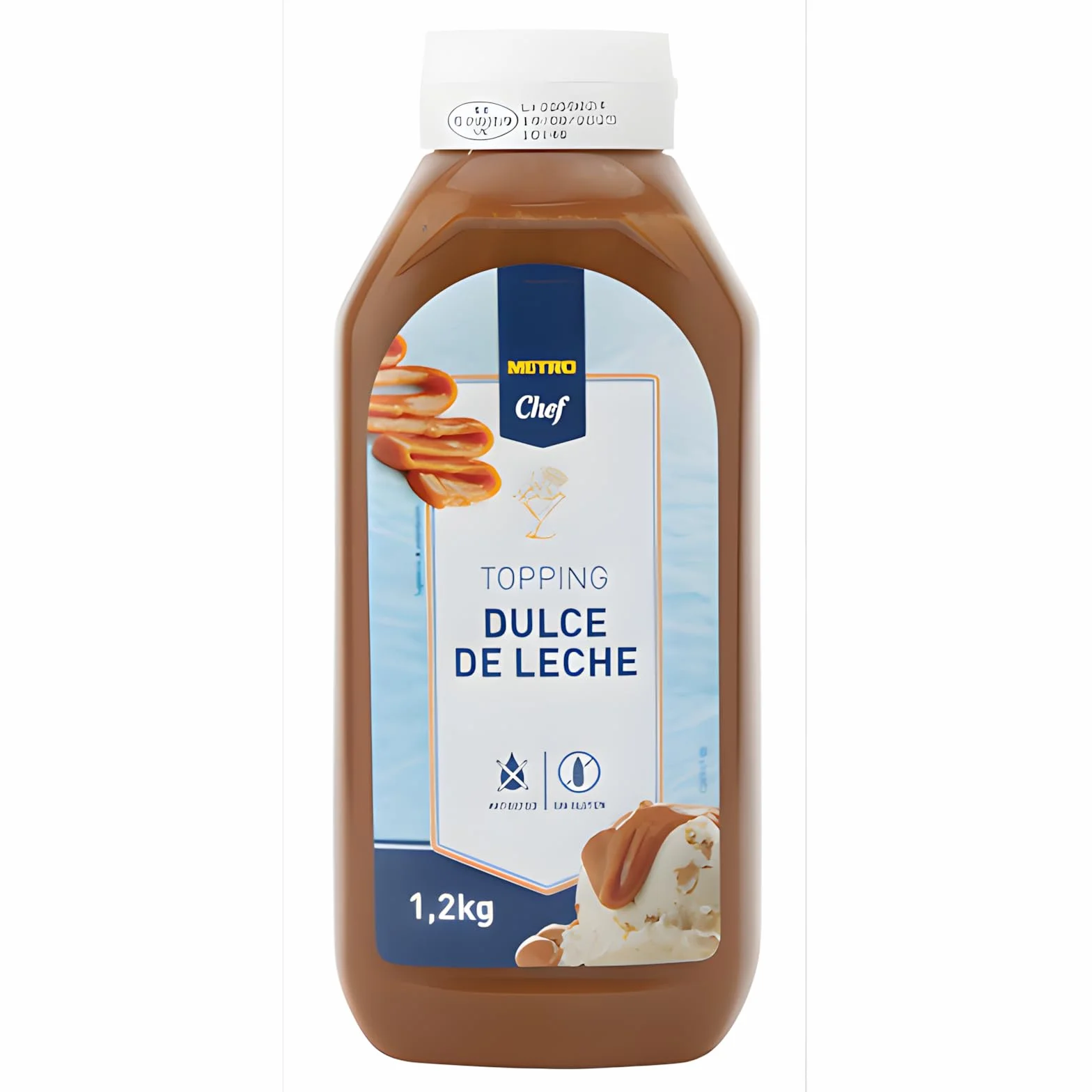 METRO Chef Dulce de Leche Premium Topping 1,2 kg Sin Gluten - Ideal para Creps, Gofres y Helados