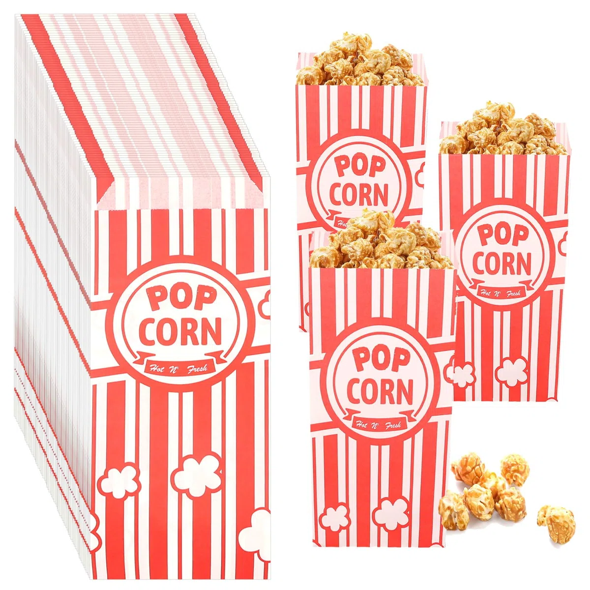 200 bolsas de palomitas de maíz, bolsas pequeñas para palomitas de maíz, pequeñas bolsas de papel para palomitas de maíz, bolsas de fiesta para palomitas de maíz, barras de sal y caramelos, fiesta de